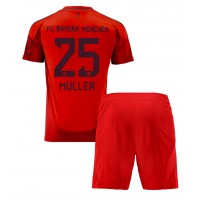 Echipament fotbal Bayern Munich Thomas Muller #25 Tricou Acasa 2024-25 pentru copii maneca scurta (+ Pantaloni scurti)